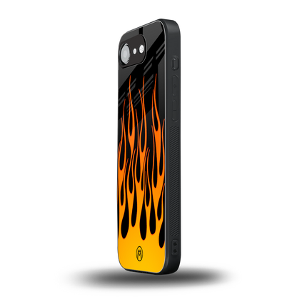 y2k yellow flames back phone cover | glass case for iphone 16e