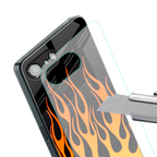 y2k yellow flames back phone cover | glass case for iphone 16e