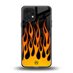 y2k yellow flames back phone cover | glass case for nothing phone 1