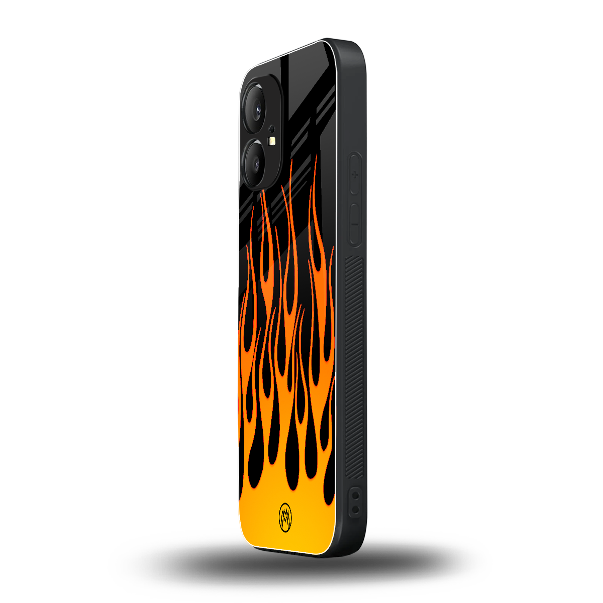 y2k yellow flames back phone cover | glass case for nothing phone 1