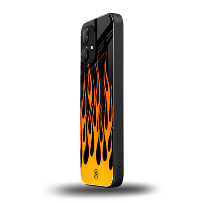 y2k yellow flames back phone cover | glass case for nothing phone 1