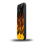 y2k yellow flames back phone cover | glass case for nothing phone 2