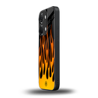 y2k yellow flames back phone cover | glass case for oneplus nord 3