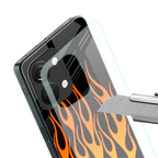 y2k yellow flames back phone cover | glass case for oneplus nord 3