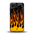 y2k yellow flames back phone cover | glass case for oneplus nord 4
