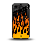 y2k yellow flames back phone cover | glass case for oneplus nord 4