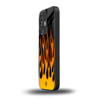 y2k yellow flames back phone cover | glass case for oneplus nord ce 3