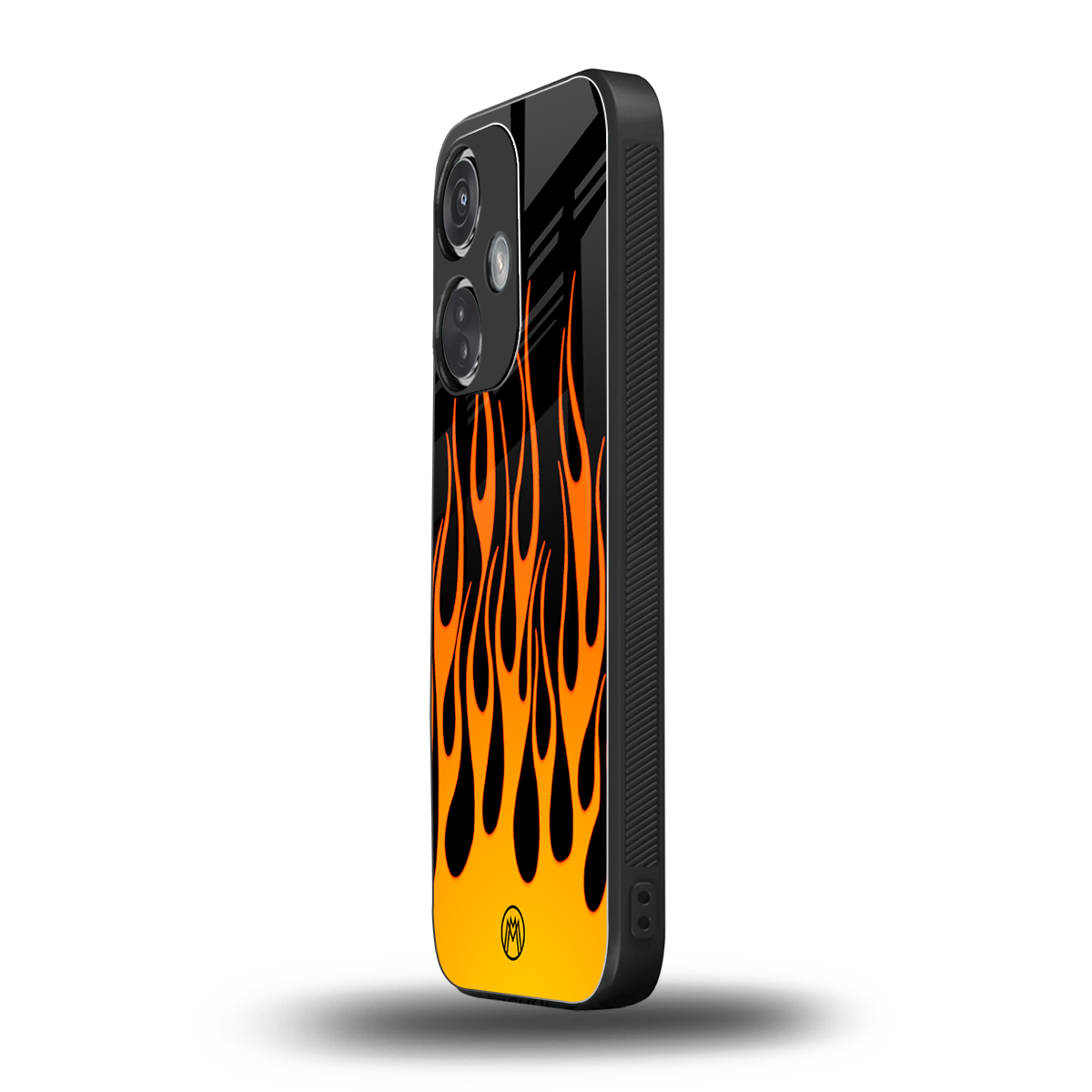 y2k yellow flames back phone cover | glass case for oneplus nord ce 3