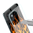 y2k yellow flames back phone cover | glass case for oneplus nord ce 3