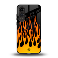 y2k yellow flames back phone cover | glass case for oneplus nord ce 4 lite