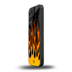 y2k yellow flames back phone cover | glass case for oneplus nord ce 4 lite