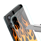 y2k yellow flames back phone cover | glass case for oneplus nord ce 4 lite