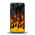 y2k yellow flames back phone cover | glass case for oneplus nord ce 4
