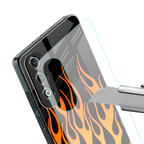 y2k yellow flames back phone cover | glass case for oneplus nord ce 4