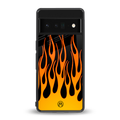 y2k yellow flames back phone cover | glass case for google pixel 6 pro