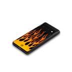 y2k yellow flames back phone cover | glass case for google pixel 6 pro
