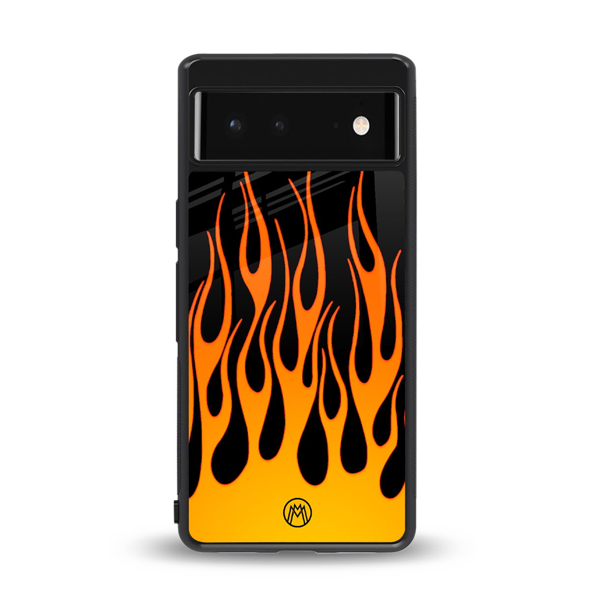 y2k yellow flames back phone cover | glass case for Google Pixel 6A