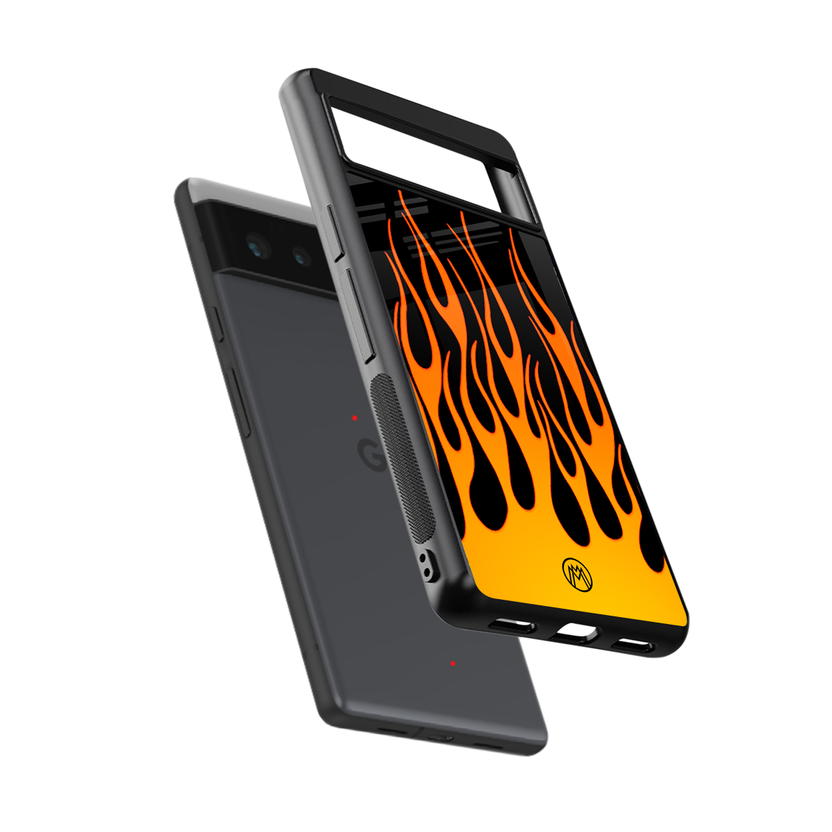 y2k yellow flames back phone cover | glass case for Google Pixel 6A