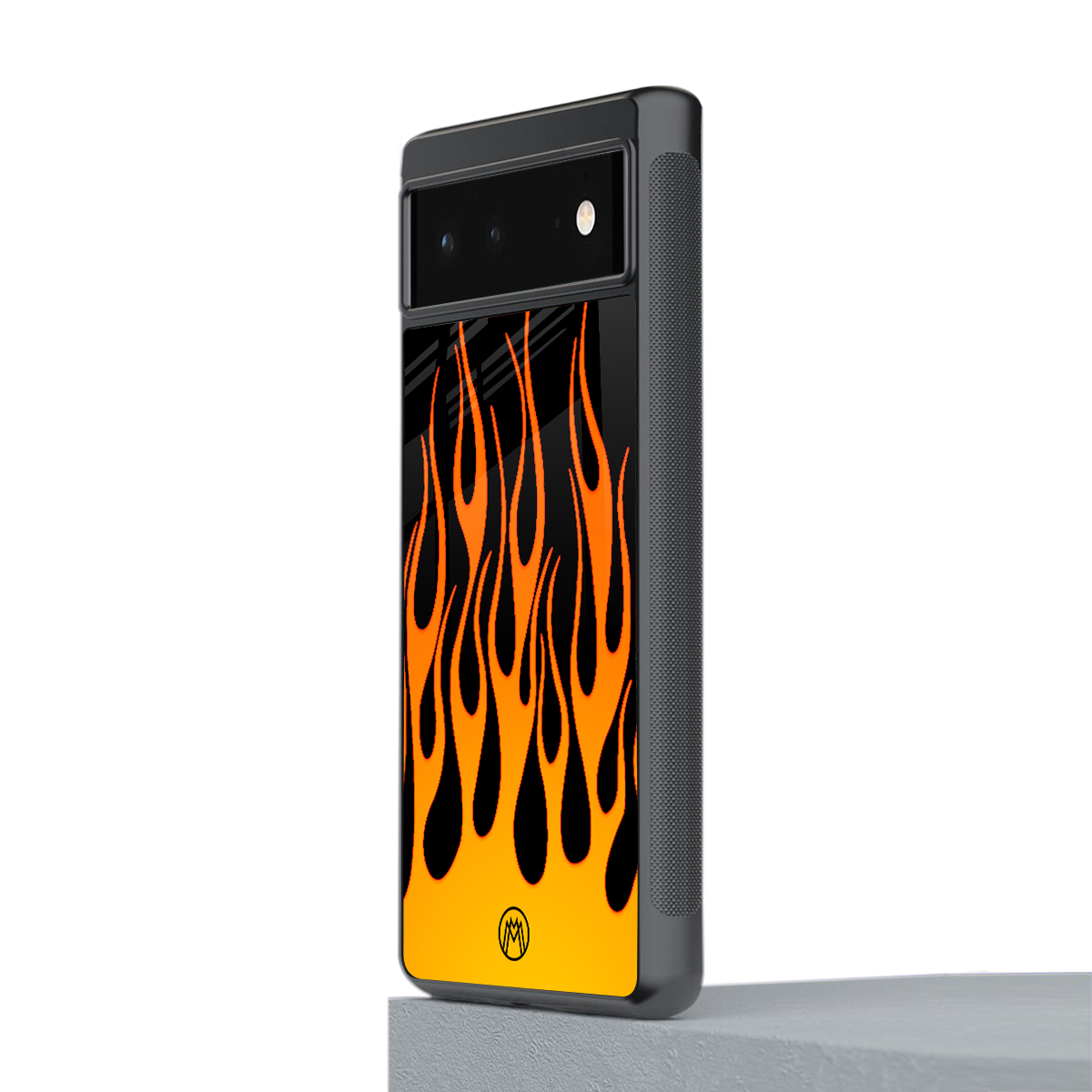 y2k yellow flames back phone cover | glass case for Google Pixel 6A