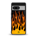 y2k yellow flames back phone cover | glass case for Google Pixel 8
