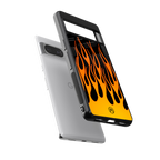 y2k yellow flames back phone cover | glass case for Google Pixel 8