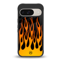 y2k yellow flames back phone cover | glass case for google pixel 9