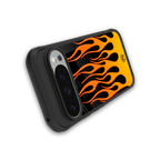 y2k yellow flames back phone cover | glass case for google pixel 9 pro xl
