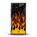 y2k yellow flames back phone cover | glass case for samsung galaxy s23 ultra