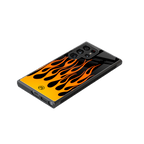 y2k yellow flames back phone cover | glass case for samsung galaxy s23 ultra