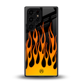 y2k yellow flames back phone cover | glass case for samsung galaxy s25 ultra