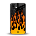 y2k yellow flames back phone cover | glass case for samsung galaxy s23 plus