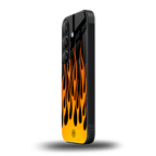 y2k yellow flames back phone cover | glass case for samsung galaxy s24