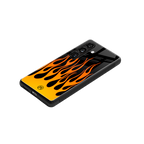 y2k yellow flames back phone cover | glass case for samsung galaxy s25