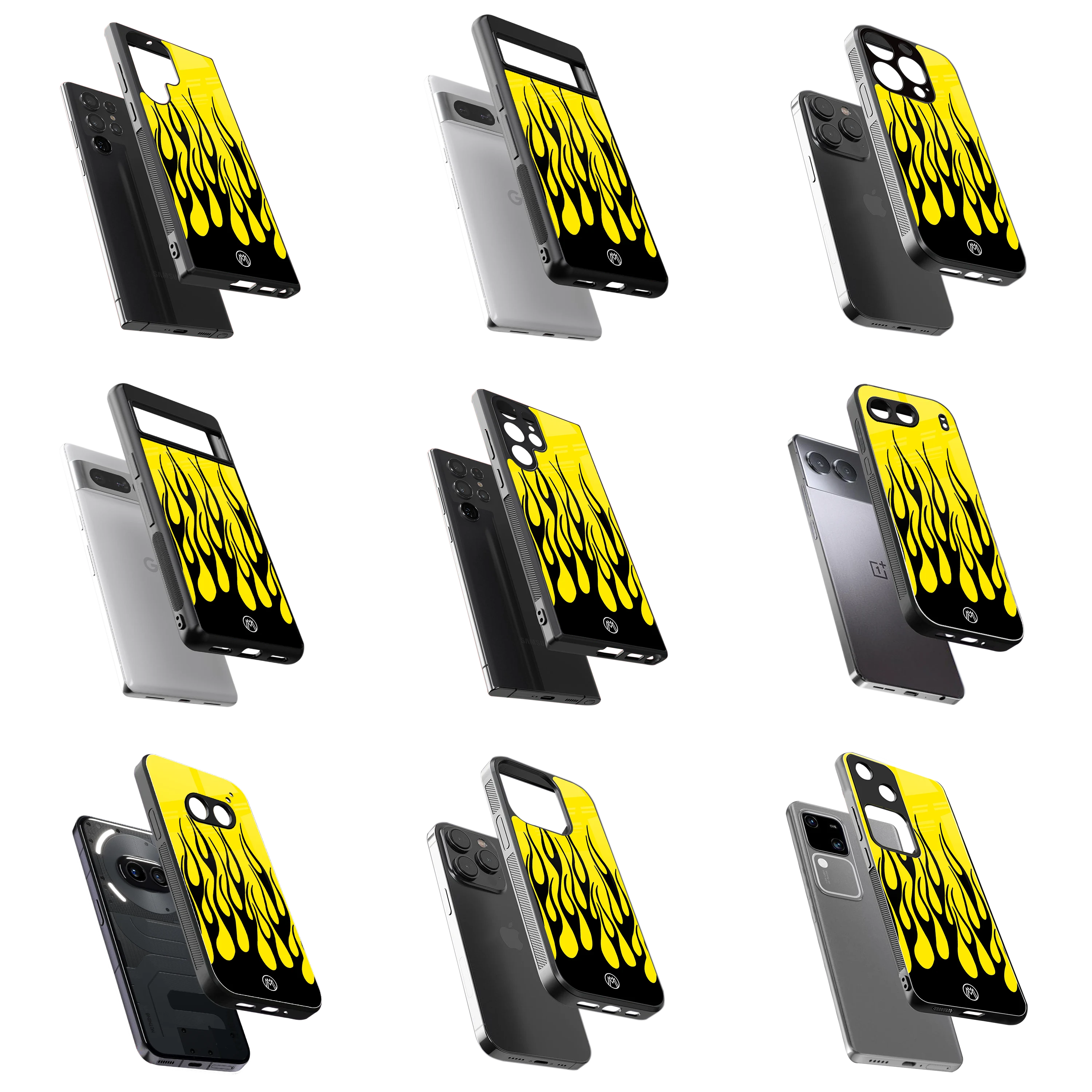 Durable Glass Back Mobile Case for iPhone, Samsung, OnePlus, Google Pixel, Redmi, Vivo, Oppo