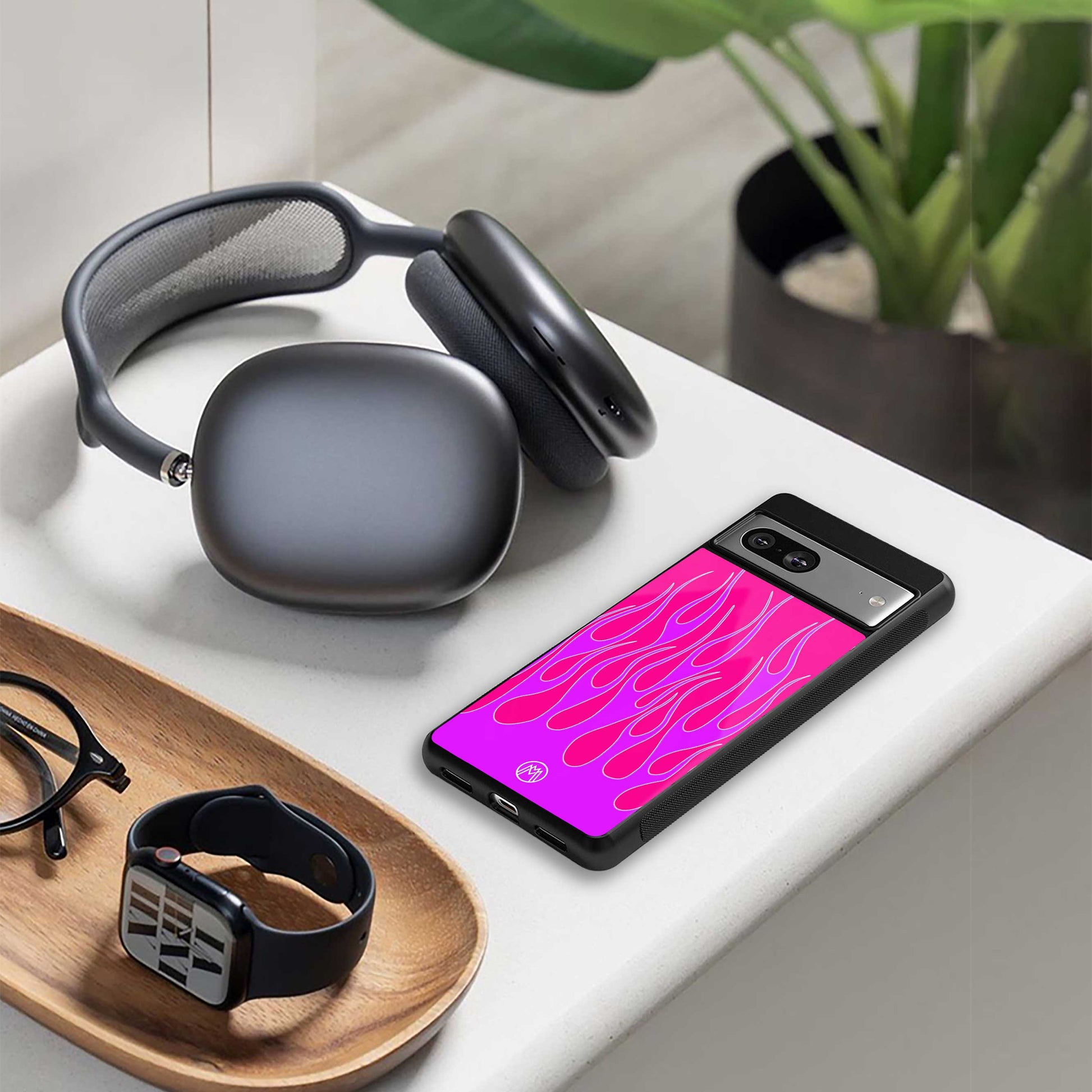 y2k hot pink flames back phone cover | glass case for iphone 13 pro max