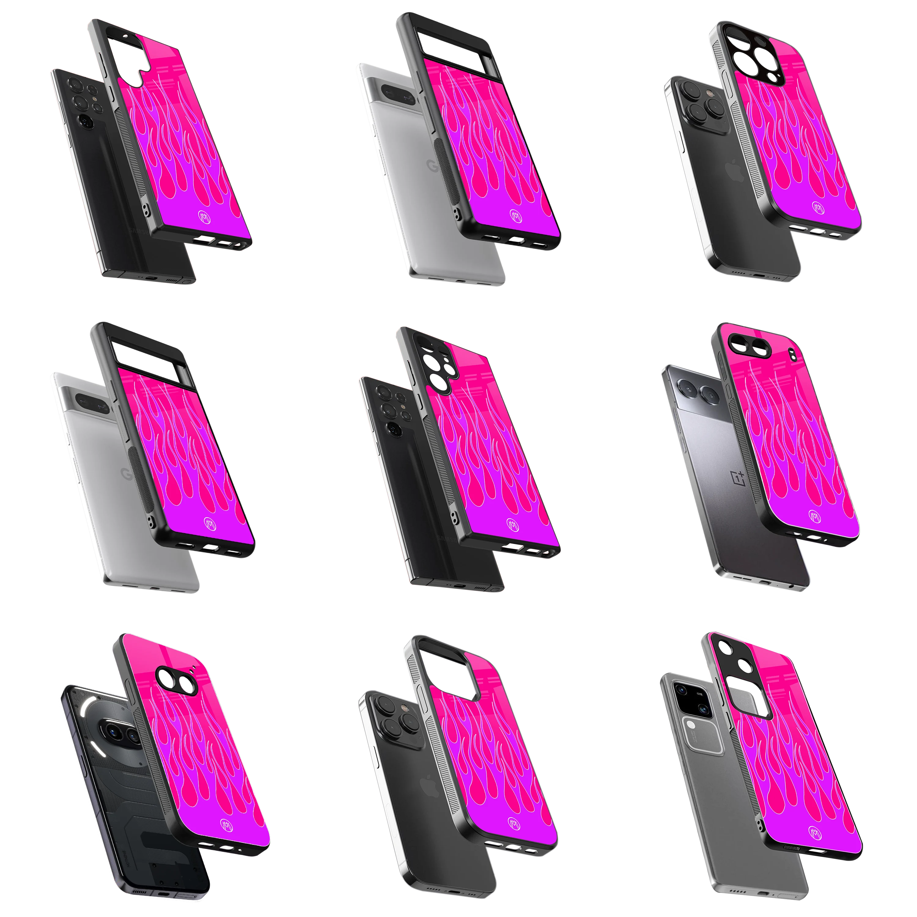 Durable Glass Back Mobile Case for iPhone, Samsung, OnePlus, Google Pixel, Redmi, Vivo, Oppo
