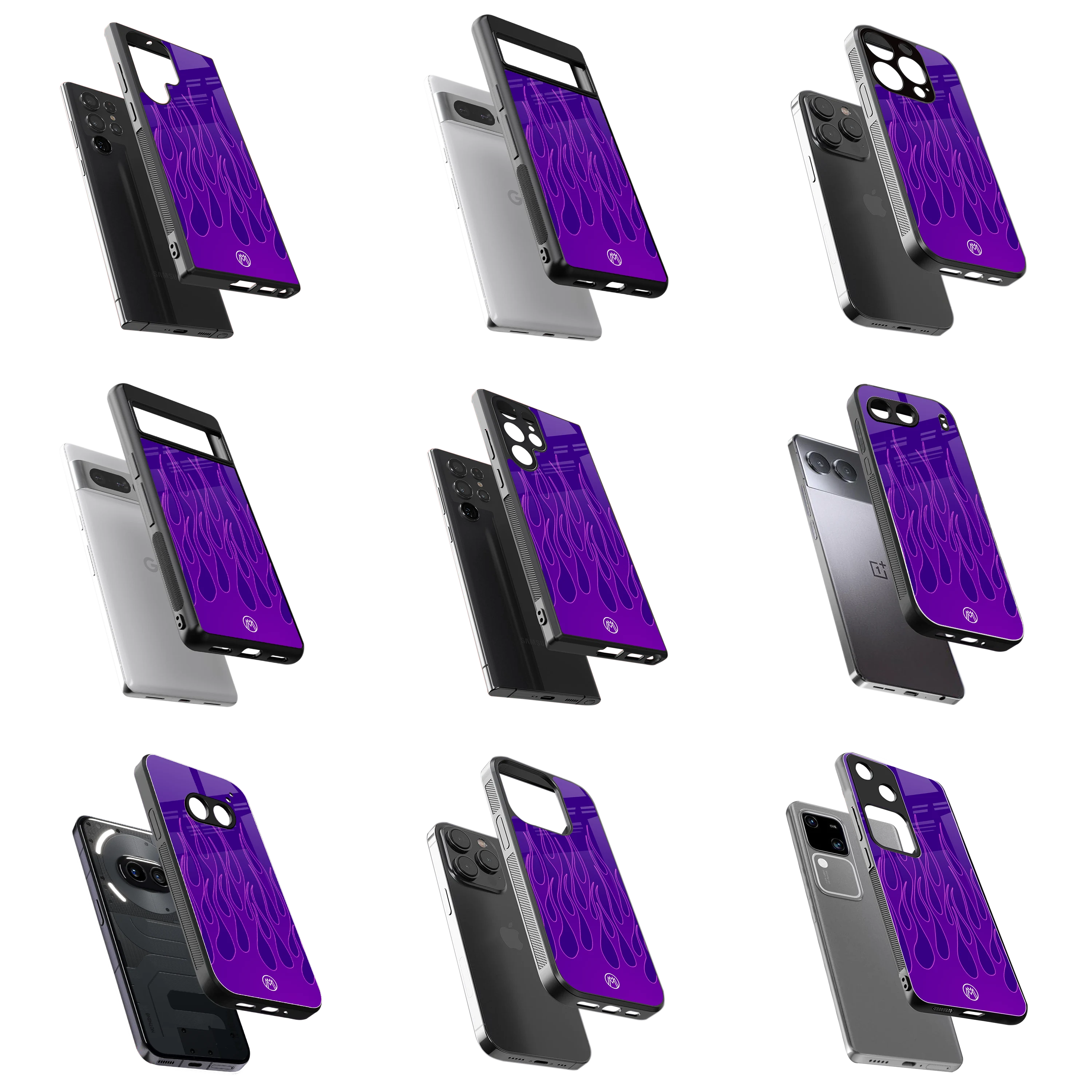 Durable Glass Back Mobile Case for iPhone, Samsung, OnePlus, Google Pixel, Redmi, Vivo, Oppo