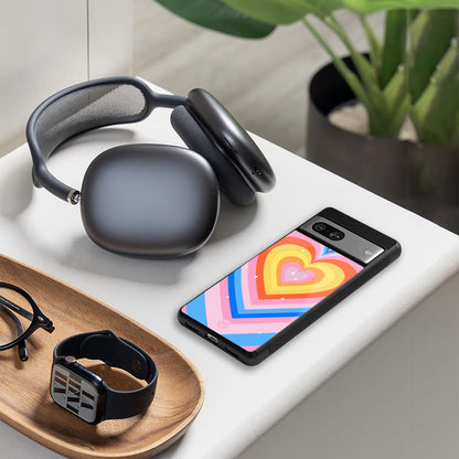 y2k rainbow hearts back phone cover | glass case for iphone 15 pro