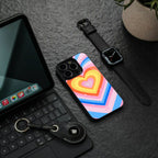 y2k rainbow hearts back phone cover | glass case for iphone 16