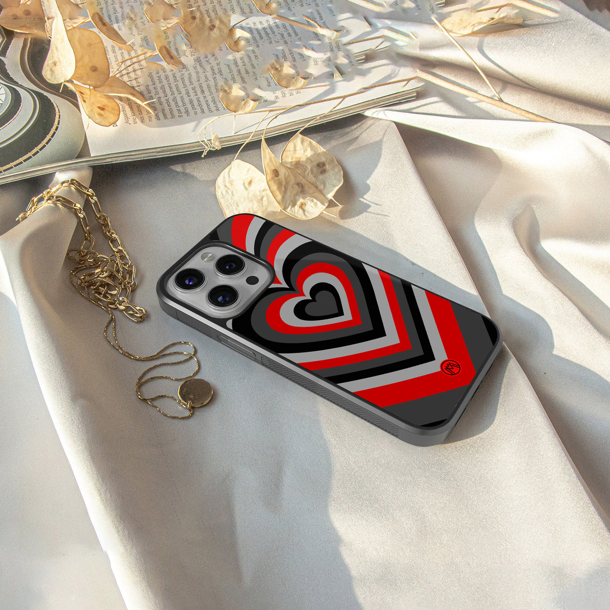 y2k red hearts lucifer edition back phone cover | glass case for iphone 16 pro