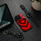 y2k red hearts wine edition back phone cover | glass case for iphone 16 pro