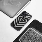 y2k retro black hearts back phone cover | glass case for iphone 13 mini