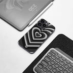 y2k retro black hearts back phone cover | glass case for google pixel 9 pro