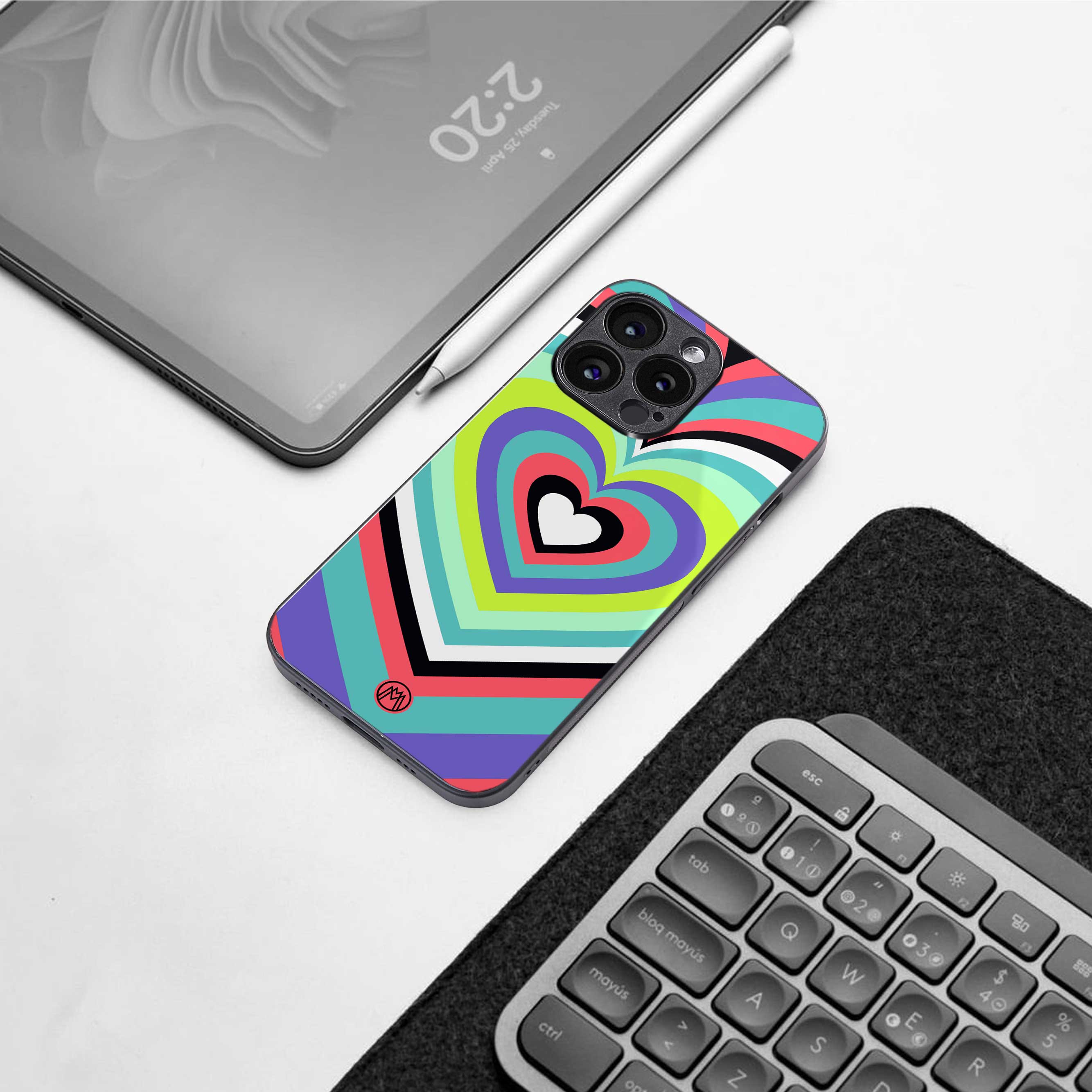 y2k sweet fusion pink hearts back phone cover | glass case for nothing phone 2