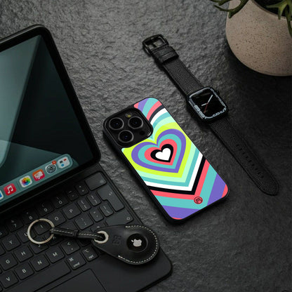 y2k sweet fusion pink hearts back phone cover | glass case for iphone 16