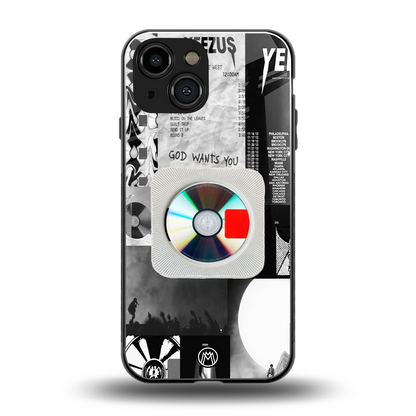 yeezus back phone cover | glass case for iphone 13 mini