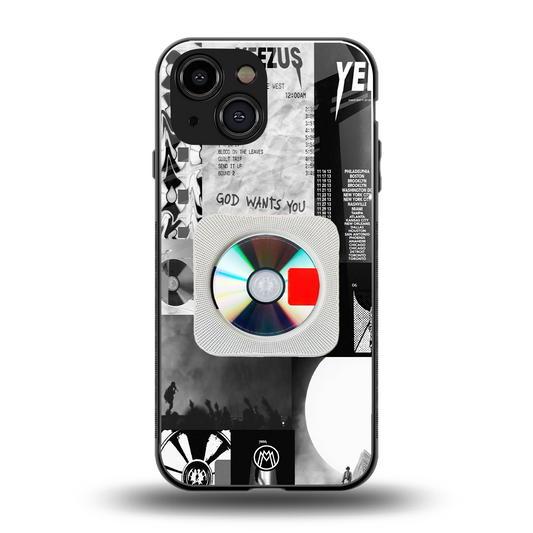 yeezus back phone cover | glass case for iphone 13 mini