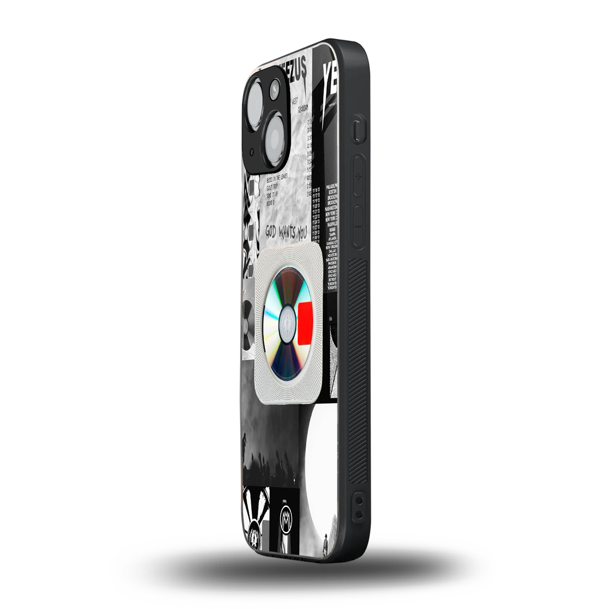 yeezus back phone cover | glass case for iphone 13 mini