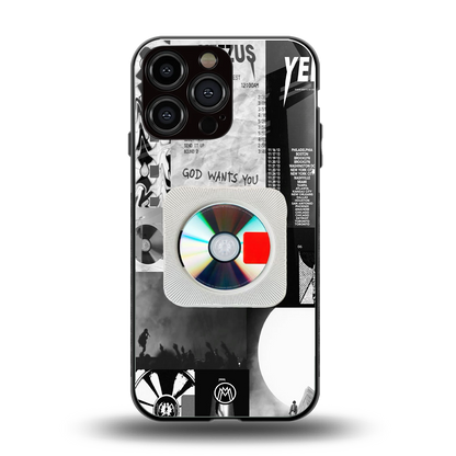 yeezus back phone cover | glass case for iphone 14 pro max