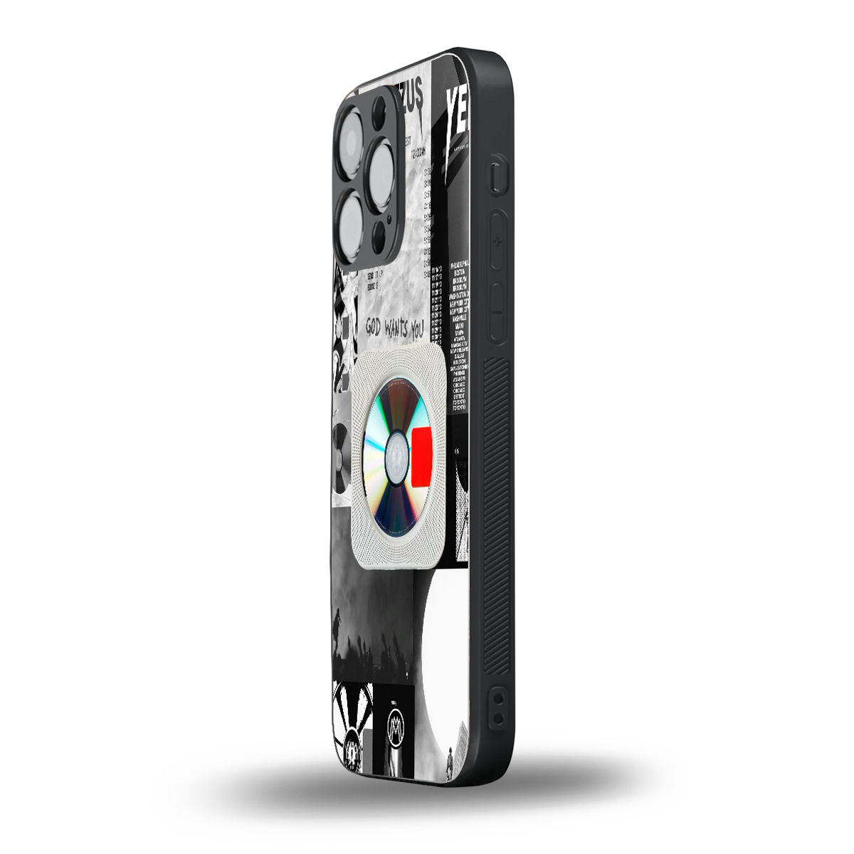 yeezus back phone cover | glass case for iphone 16 pro max